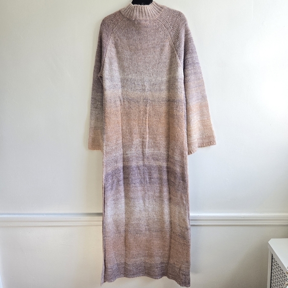 New L*Space Monroe Ribbed Mock Neck Bell Sleeve Temescal Canyon Maxi Dress NWT - Picture 8 of 9